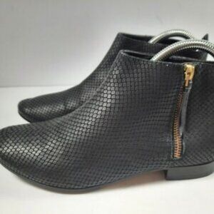 Cole Haan Ankle Boots Womens 7 B Grand OS Booties Black Pepple Side Zipper
